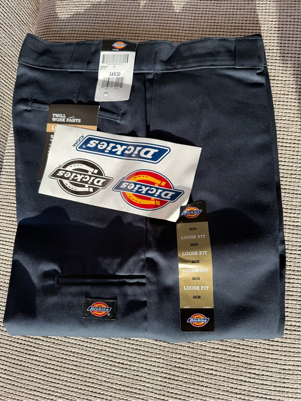 Dickies Navy Blue Twill Reinforced-Knee Work Pants